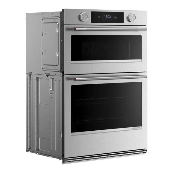 Kitchenaid® Four mural combiné électrique intelligent de 27 pouces avec modes de cuisson assistée - Fini PrintShield™ KOEC727SPS