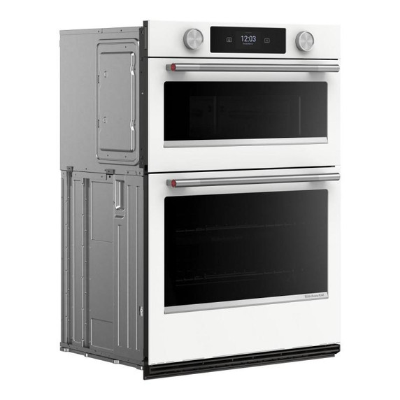 Kitchenaid® Four mural combiné électrique intelligent de 30 pouces avec modes de cuisson assistée - Blanc KOEC730SWH