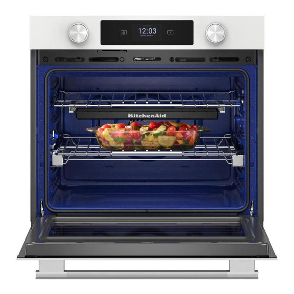 Kitchenaid® Four mural simple électrique intelligent de 30 pouces avec modes de cuisson assistée - Blanc KOES730SWH
