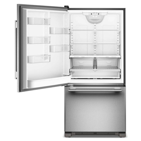 Kitchenaid® Réfrigérateur à congélateur inférieur et profondeur standard avec porte à charnière à gauche de 22 pi cu - 33 po KRBL133SPS