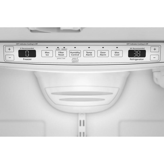 Kitchenaid® Réfrigérateur à portes françaises, profondeur standard et distributeur intérieur de 22 pi cu - 33 po KRFF333SPS