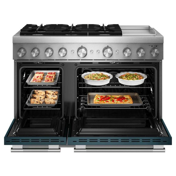Kitchenaid® Table de cuisson à 6 brûleurs avec plaque chauffante  bicombustible de 48 po KFDD948SAG