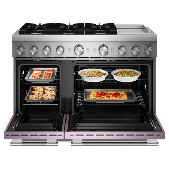 Kitchenaid® Table de cuisson à 6 brûleurs avec plaque chauffante bicombustible de 48 po KFDD948SWF