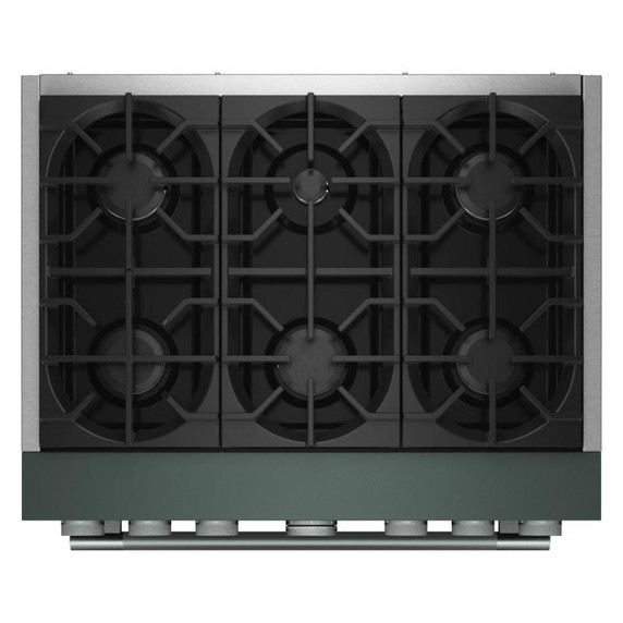 Cuisinière bicombustible de style commercial à 6 brûleurs avec mode de friture à air sans préchauffage KitchenAid® de 36 po KFDS936SJP