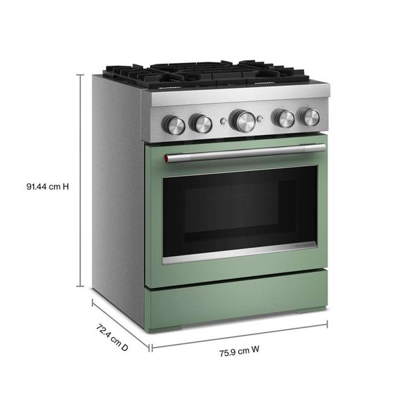 Kitchenaid® Cuisinière bicombustible de style commercial à 4 brûleurs avec mode de friture à air sans préchauffage de 30 po KFDS930SDC