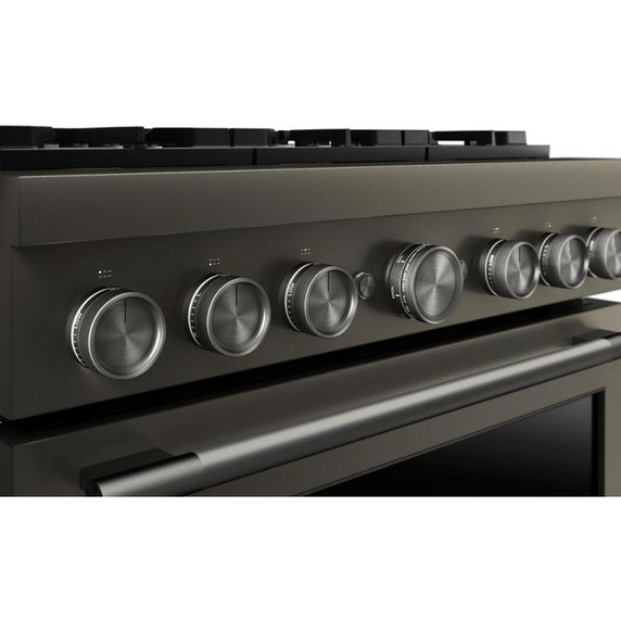 Cuisinière bicombustible de style commercial à 6 brûleurs avec mode de friture à air sans préchauffage KitchenAid® de 36 po KFDS936SBE