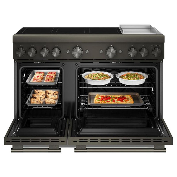 Cuisinière à induction non encastrée de style commercial à 6 éléments avec plaque chauffante KitchenAid® de 48 po KFID948SBE