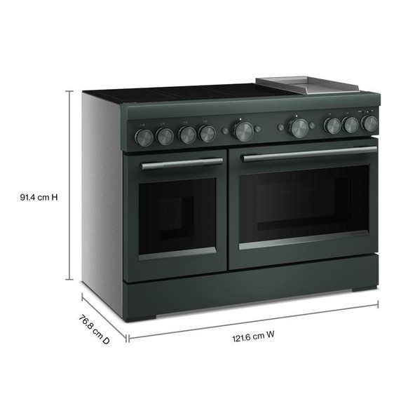 Cuisinière à induction non encastrée de style commercial à 6 éléments avec plaque chauffante KitchenAid® de 48 po KFID948SJP