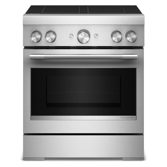 Cuisinière à induction non encastrée de style commercial à 4 éléments avec friture à air KitchenAid® de 30 po KFIS930SSS