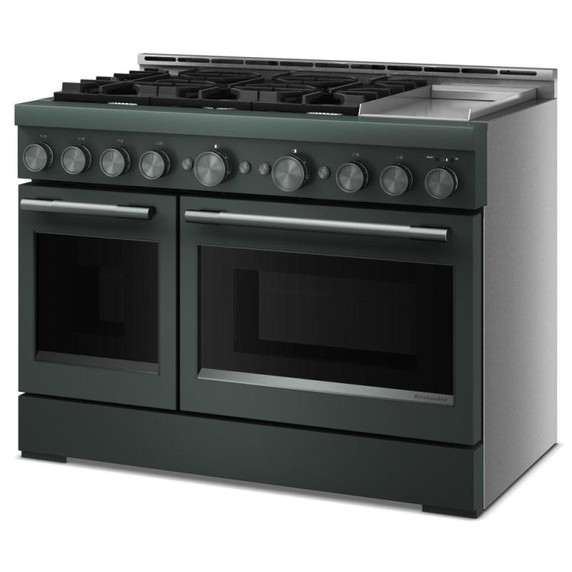 Table de cuisson commerciale au gaz à 6 brûleurs avec plaque chauffante  KitchenAid® de 48 po KFGD948SJP