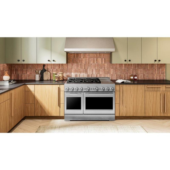 Table de cuisson commerciale au gaz à 6 brûleurs avec plaque chauffante  KitchenAid® de 48 po KFGD948SSS