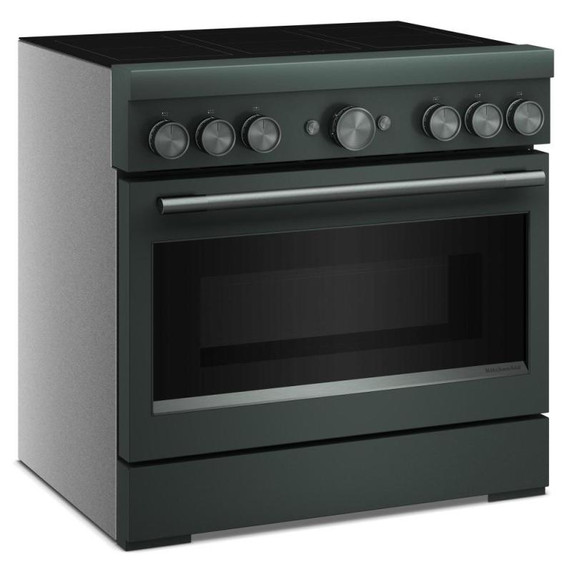 Cuisinière à induction non encastrée de style commercial à 6 éléments avec friture à air KitchenAid® de 36 po KFIS936SJP