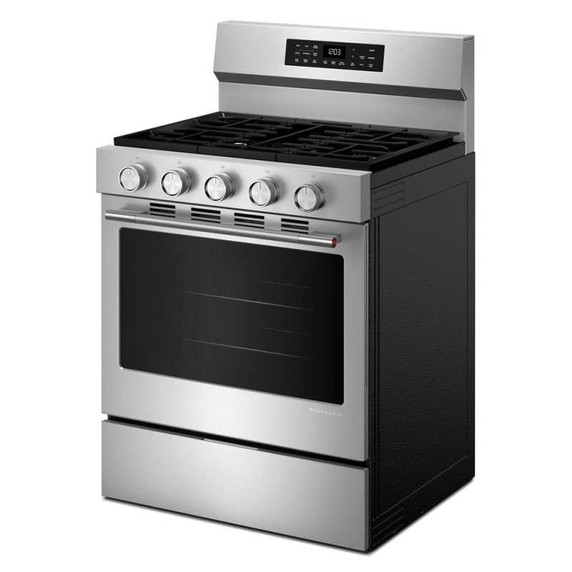 Kitchenaid® Cuisinière au gaz non encastrée intelligente avec modes de cuisson à convection - 5 pi cu KFGS330TPS