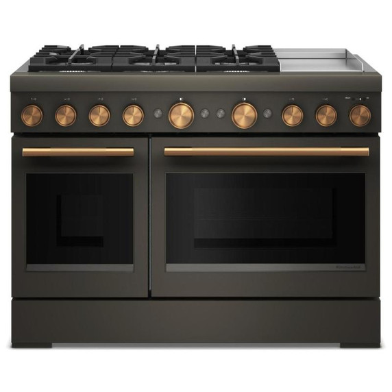 Table de cuisson bicombustible à 6 brûleurs avec plaque chauffante  KitchenAid® de 48 po KFDD948SBE