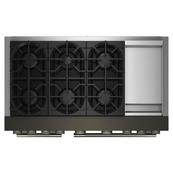 Table de cuisson bicombustible à 6 brûleurs avec plaque chauffante  KitchenAid® de 48 po KFDD948SBE