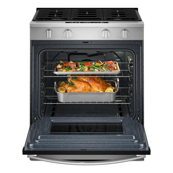Whirlpool® Cuisinière au gaz intelligente avec technologie de cuisson à air et nettoyage à la vapeur de 30 po WSGS4530TZ