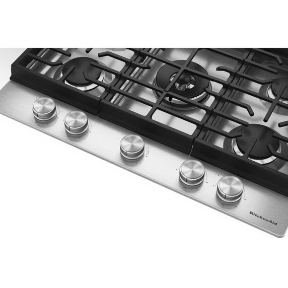 Kitchenaid® Table de cuisson au gaz à surface en métal avec grille pour wok intégrée et fini CookShield™ KCGK530SSS