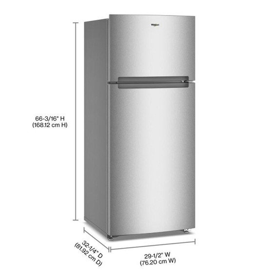 Réfrigérateur à congélateur supérieur Whirlpool® avec refroidissement à couverture totale - 18 pi cu et 28 po WRTX5118TZ