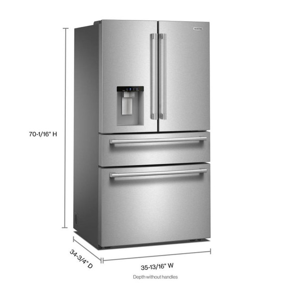 Réfrigérateur Maytag® à portes françaises et congélateur inférieur de très grande capacité avec machine à glaçons dans la porte In-Door-Ice® - 29 pi cu MRMF5436TZ