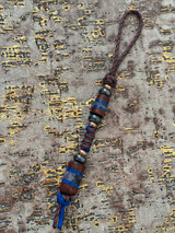 Premium Collection Handmade Snakewood, Sodalite Tru-Stone, and Mother of Pearl Resin Bead Two-Tone Lanyard with Copper & Hematite Accents