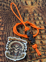 Deployment Series Orange and Black Laminate Wood Layer Bead Knife Nub with Brass Accents (Extra Cordage Included)