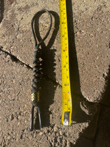 Forest Green Camo Paracord Knife Lanyard with Brass Finished Bead and Heat Shrink Tips