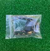 DIY Knife Lanyard Kit - Black and Gold Paracord with Polished Gold Finished Metal Bead