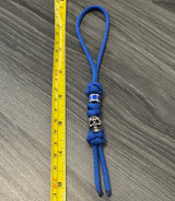 Royal Blue Paracord Knife Lanyard with Blue Carbon Accent Bead and Silver Tribal Skull Bead