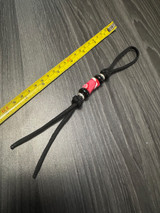 Pink Acrylic Spindle Bead Knife Nub with Black and Silver Accents