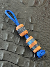 2-Pack of Figured Teak Wood and Peacock Swirl Resin Handmade EDC Lanyard Beads