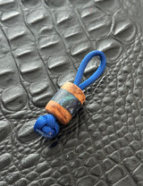 Figured Teak Wood and Peacock Swirl Resin Handmade EDC Lanyard Bead