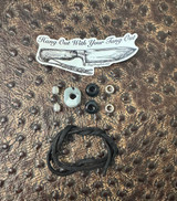 DIY Knife Lanyard Kit - Black Paracord with Black/Gray/White Resin Bead Accented by Black Onyx and Silver Spacers