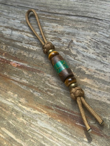 Louro Preto Exotic Wood and Arizona Jade Tru-Stone Knife Nub with Brass and Tiger's Eye Accents