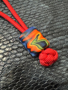 Hand Cut, Shaped, and Polished Hypnotic G10 EDC Lanyard Bead