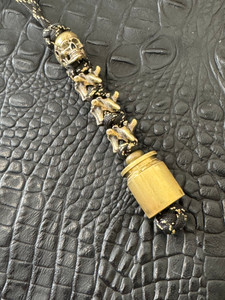 RESERVED - .50 Call, Skull, and Vertebrae Custom Lanyard
