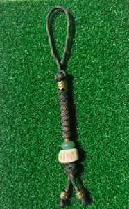 Forest Green Paracord Knife Lanyard with Polished Elk, Aventurine, and Brass Finished Accent Spacer Beads Forest Green Paracord Knife Lanyard with Polished Elk, Aventurine, and Brass Finished Accent Spacer Beads