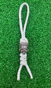 Arctic Camo Paracord Small Knife Lanyard with Native Skull Bead Arctic Camo Paracord Small Knife Lanyard with Native Skull Bead