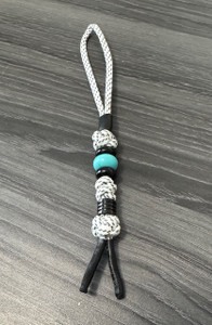 Arctic Camo EDC Knife Lanyard with Black and Turquoise Teal Beads Arctic Camo EDC Knife Lanyard with Black and Turquoise Teal Beads