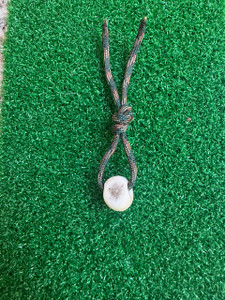 Polished Elk Antler EDC Lanyard Cross Cut Pendant Bead Polished Elk Antler EDC Lanyard Cross Cut Pendant Bead