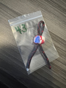 Abstract Acrylic Red, White, and Blue Patriotic Paracord Lanyard Bead Abstract Acrylic Red, White, and Blue Patriotic Paracord Lanyard Bead