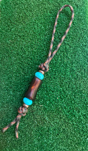 Shorty Knife Nub with Desert Ironwood Spindle Bead, Copper, and Turquoise on Fall Camo Paracord Shorty Knife Nub with Desert Ironwood Spindle Bead, Copper, and Turquoise on Fall Camo Paracord
