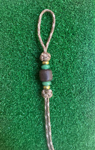 Shorty Knife Nub with Brass, Green Aventurine, and Walnut Wood Beads on Copper Camo Paracord Shorty Knife Nub with Brass, Green Aventurine, and Walnut Wood Beads on Copper Camo Paracord