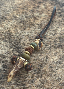 Gnarly Bark Collection Handmade Deer Antler Knife Lanyard with Tine Spike and Accent Beads Gnarly Bark Collection Handmade Deer Antler Knife Lanyard with Tine Spike and Accent Beads