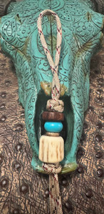 Shorty Knife Nub EDC Paracord Lanyard with Ironwood, Turquoise, Copper Spacer, and Elk Antler Shorty Knife Nub EDC Paracord Lanyard with Ironwood, Turquoise, Copper Spacer, and Elk Antler