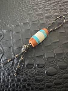 Thuya Burl, Gold Web Turquoise Tru-Stone, and Elk Antler Split Lanyard Bead Thuya Burl, Gold Web Turquoise Tru-Stone, and Elk Antler Split Lanyard Bead