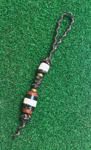 Black and Gold Paracord Knife Lanyard with Elk Antler, Maple Burl, and Gold Web Tru-Stone Bead Black and Gold Paracord Knife Lanyard with Elk Antler, Maple Burl, and Gold Web Tru-Stone Bead