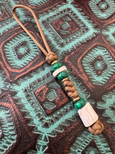 Coyote Brown Paracord Knife Lanyard with Handmade Elk Antler Beads, Malachite and Brass Spacers Coyote Brown Paracord Knife Lanyard with Handmade Elk Antler Beads, Malachite and Brass Spacers