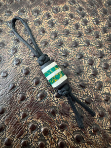 Handmade Ebony, Elk Antler, and Arizona Jade Tru-Stone Split Bead