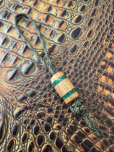 Handmade Jack Daniel's Whiskey Barrel and Arizona Jade Tru-Stone Split Bead