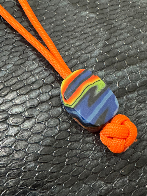 Hand Cut, Shaped, and Polished Exotic G10 Large Hole EDC Lanyard Bead